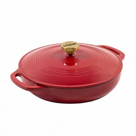 LODGE Εμαγιέ Μαντεμένια Κατσαρόλα 3,4 lt - Ruby With Gold Knob