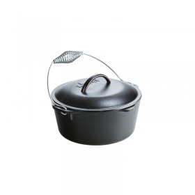 LODGE Μαντεμένιο Dutch Oven 4,73 lt | 26εκ. με μαντεμένιο καπάκι και ανοξείδωτη λαβή