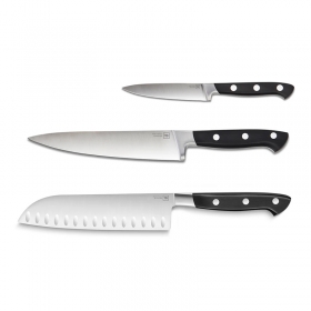 TB - SET OF 3 KNIVES - GEORGES - POM (PARING, SANTOKU, KITCHEN)