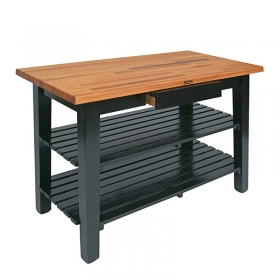 Classic Country Τραπέζι Εργασίας Μαύρη Δρυς με Συρτάρι και 2 Ράφια 122 x 63,5 cm