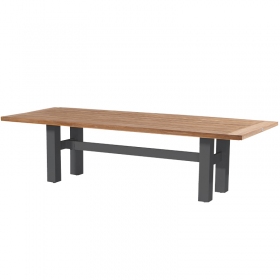 Hartman Sophie Yasmani Τραπέζι Vintage Brown Teak Με Aνθρακί Σκελετό Αλουμινίου - 300x100x76εκ. - 53.574.110